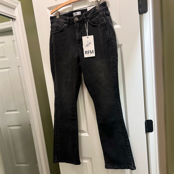 NWT RFM Mia High Rise Black Tummy Control Side Panel Bootcut Jeans - Picture 12 of 15